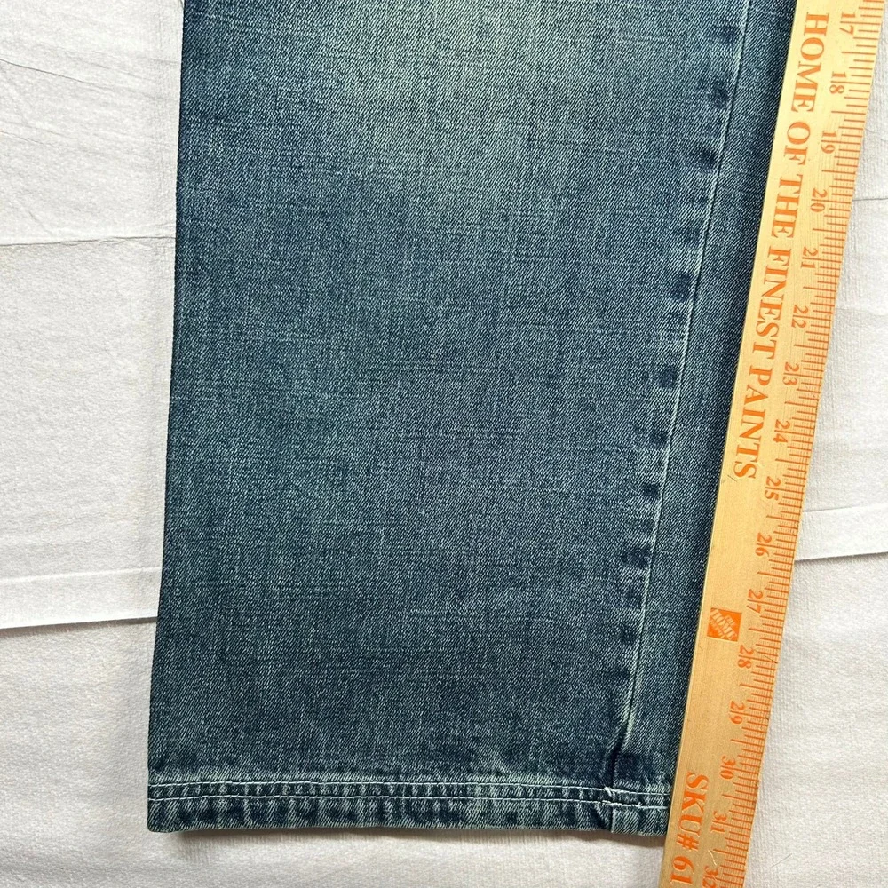 Headmaster Designer Label Jeans Mens 32x32 Baggy Wide Leg Husky Patch Y2K Skater